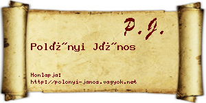 Polónyi János névjegykártya